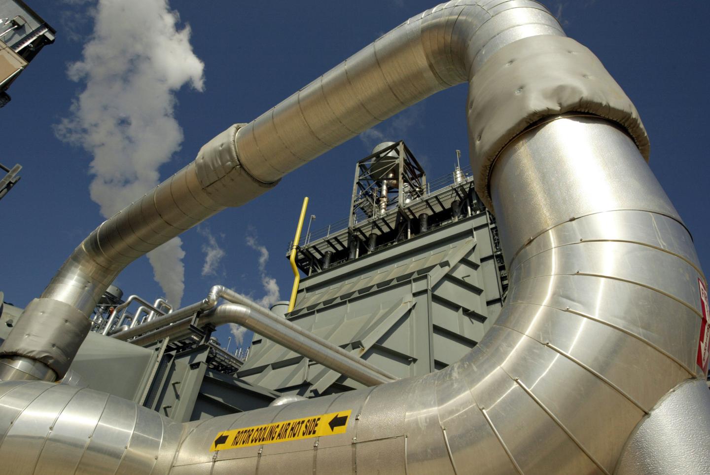 Part of a heat recovery steam generator at Calpine Corp.'s p