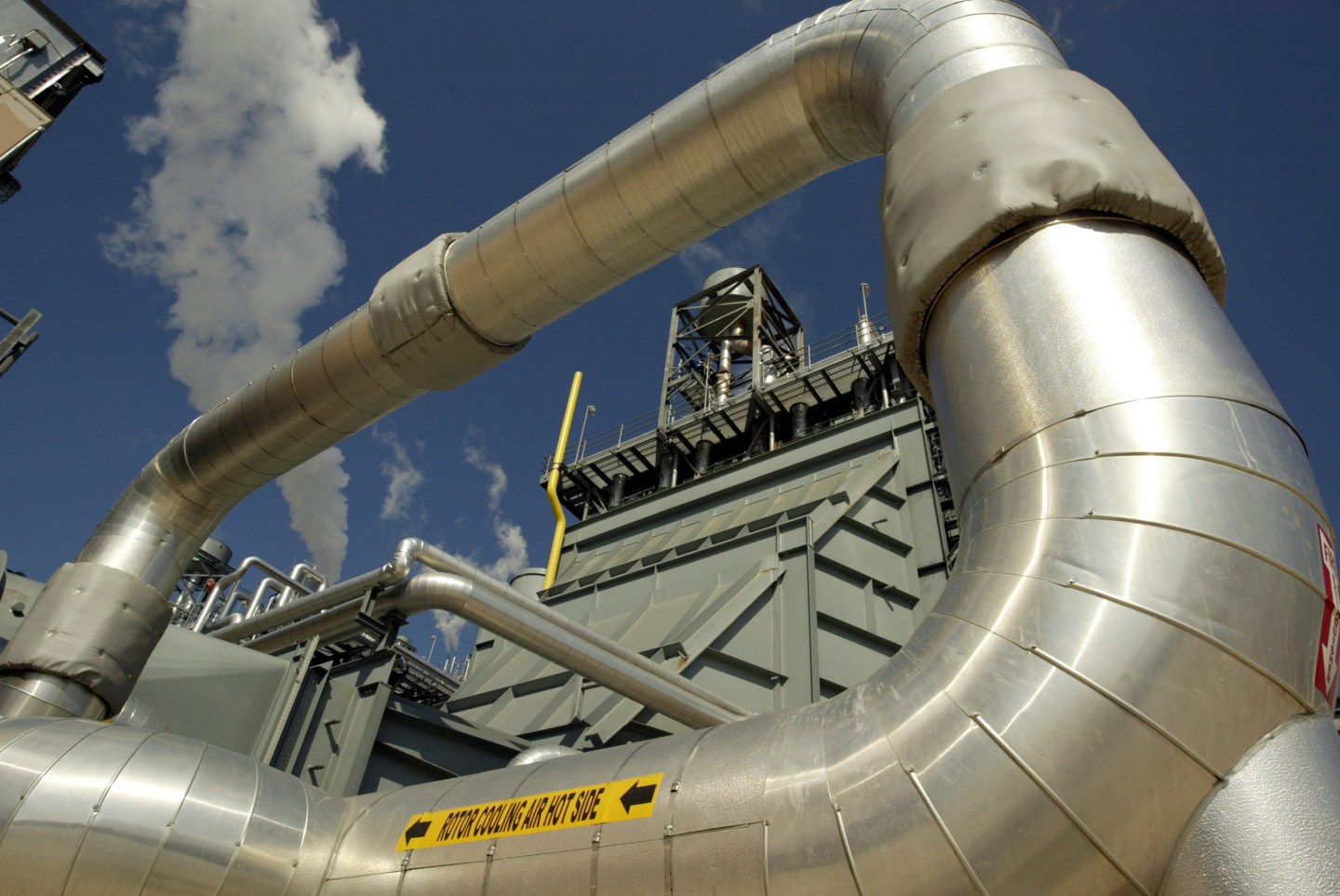 Part of a heat recovery steam generator at Calpine Corp.'s p
