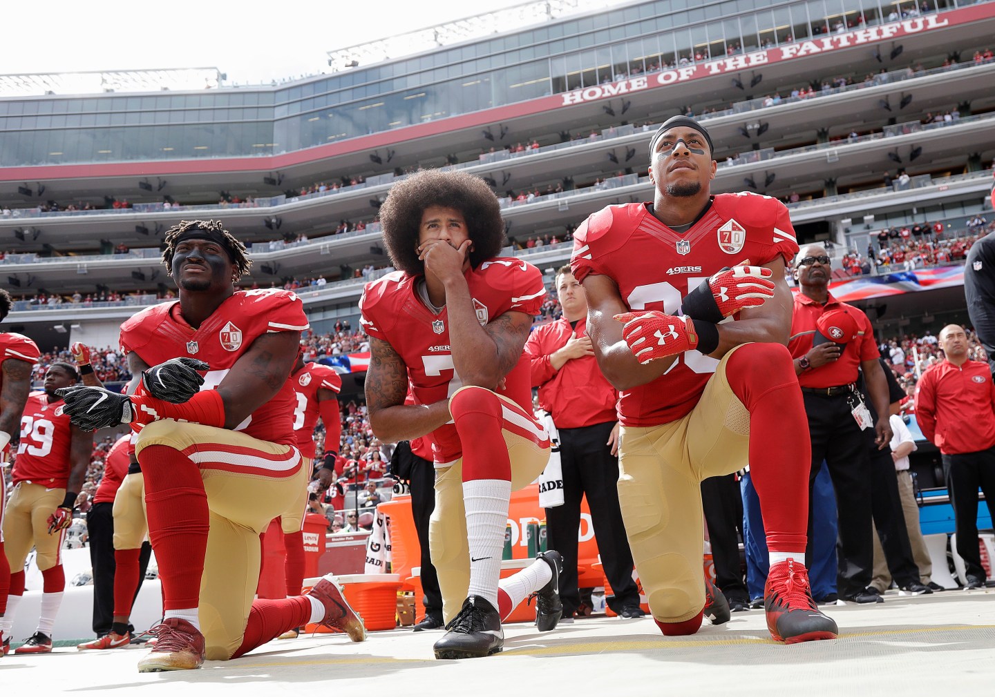 Eli Harold, Colin Kaepernick, Eric Reid