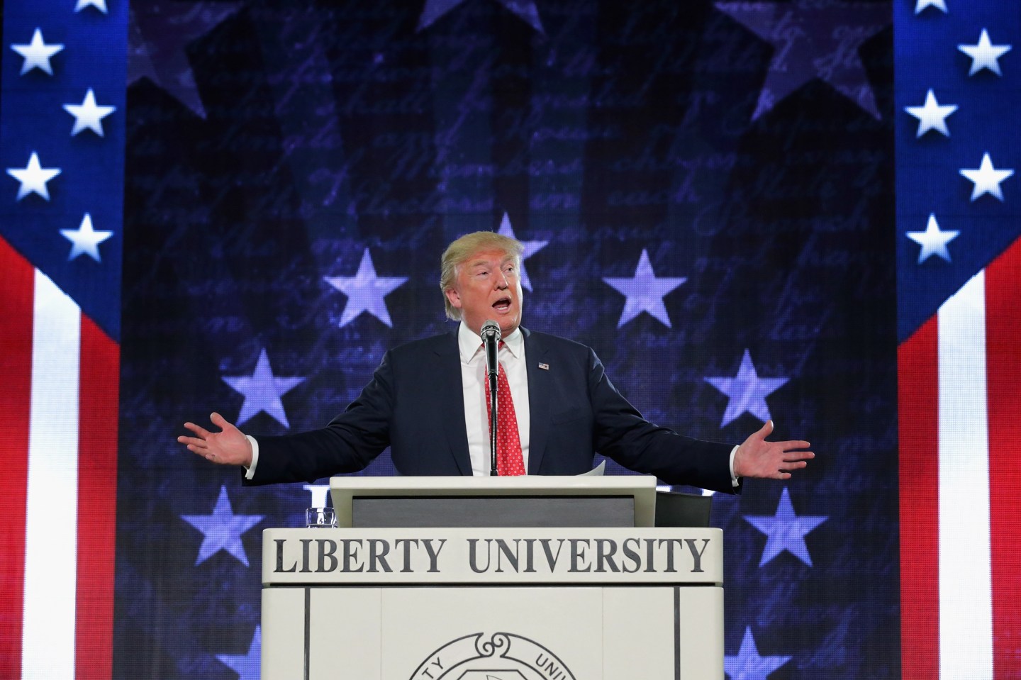 Donald Trump Delivers Convocation At Liberty University
