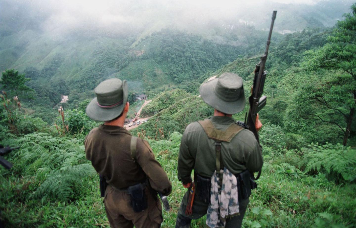 Two armed soldiers belonging to the Revolutionry A