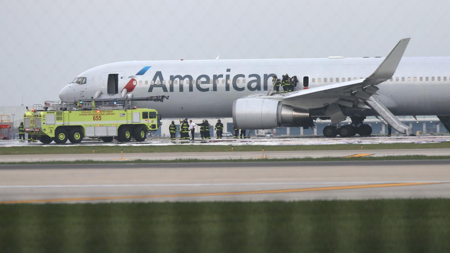 8 injured when plane catches fire on runway at O'Hare