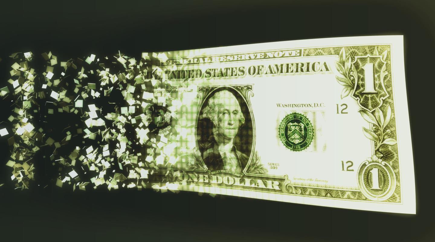US dollar bill and binary code (Digital Composite)