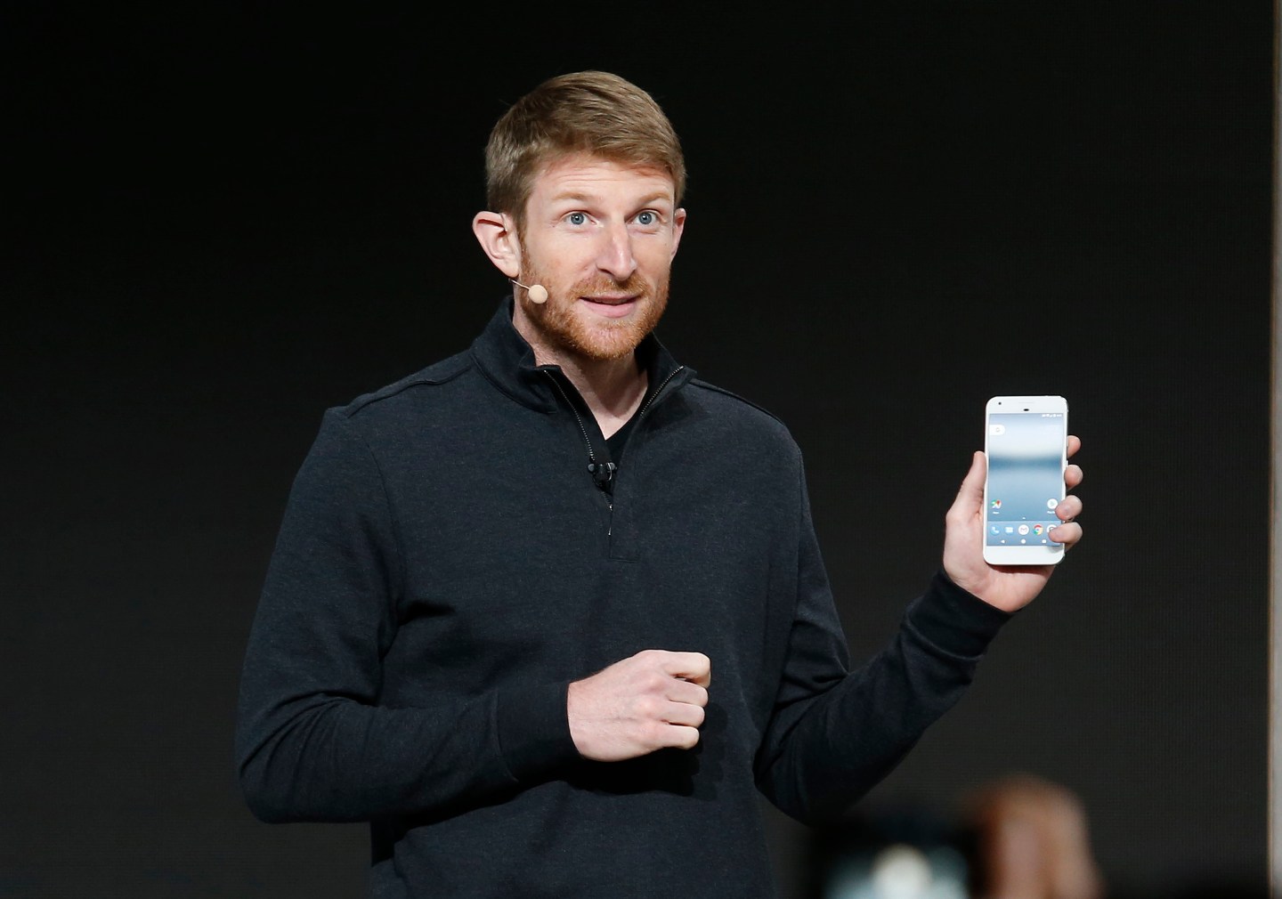 Brian Rakowski speaks about the Pixel phone, during the presentation of new Google hardware in San Francisco