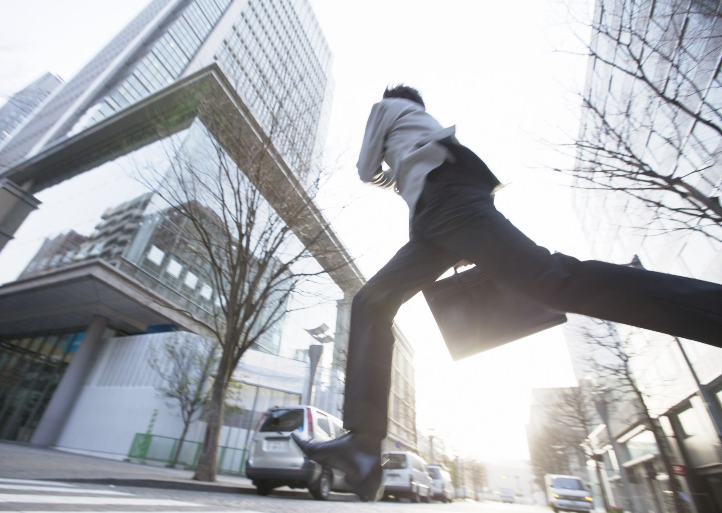 Businessman running