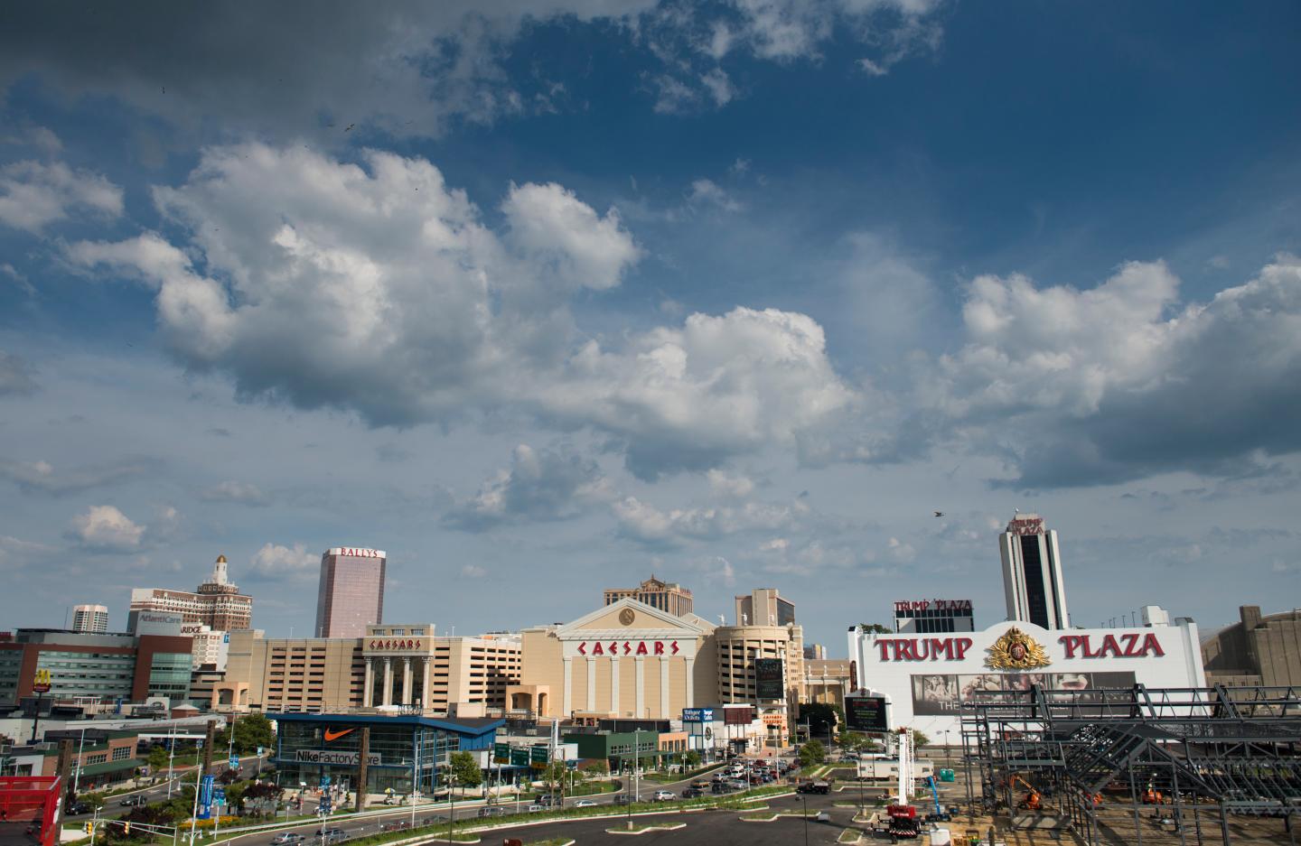 Caesars Entertainment, Atlantic City Hotel and Casino, and the Trump Plaza Hotel and Casino stand in Atlantic City, New Jersey, U.S., on Thursday, July 17, 2014.