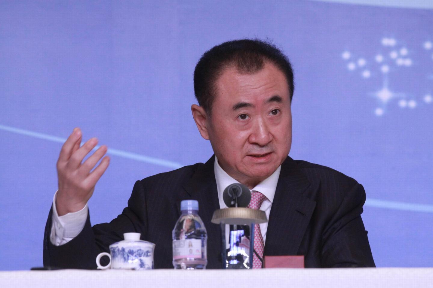 Wang Jianlin Attends Press Conference For The Opening Of A Wanda Movie Park
