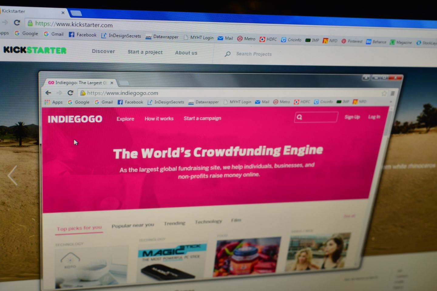 Crowd Financing website shoot - indiegogo.com and kickstarter.com