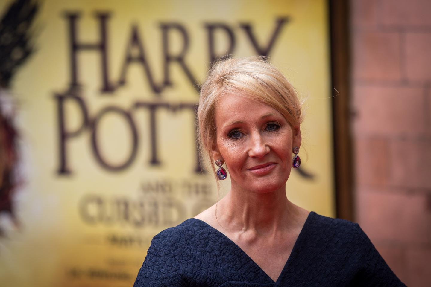 J.K. Rowling attends the press preview of "Harry Potter & The Cursed Child" at Palace Theatre on July 30, 2016 in London.