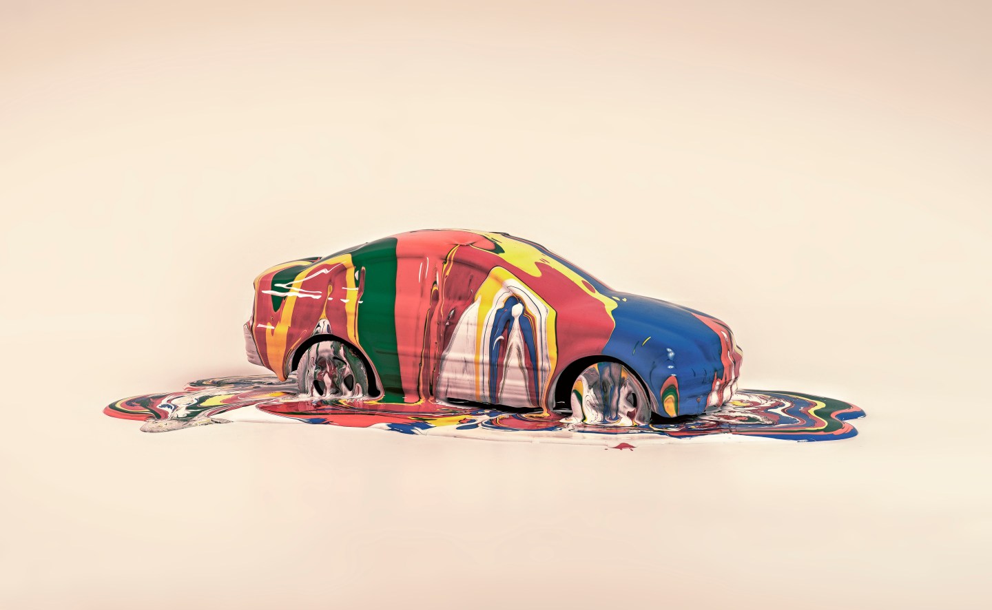 object covered in paint