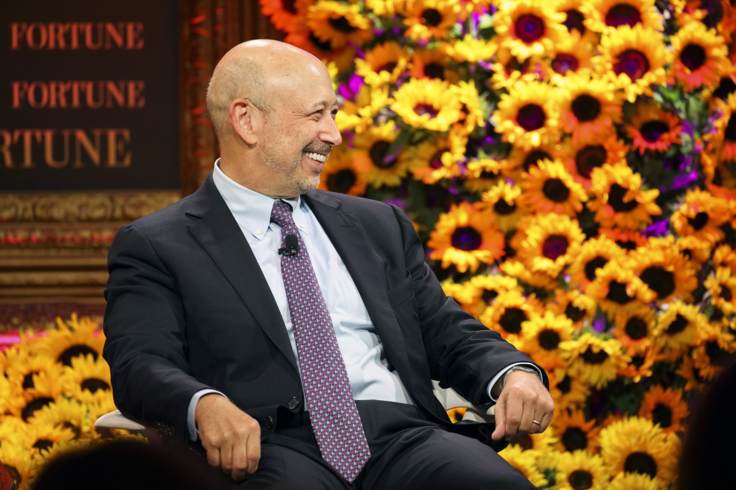 Lloyd Blankfein, chairman and chief executive officer of the Goldman Sachs, speaks during the Fortune Most Powerful Women Summit on Tuesday, Oct. 18, 2016.