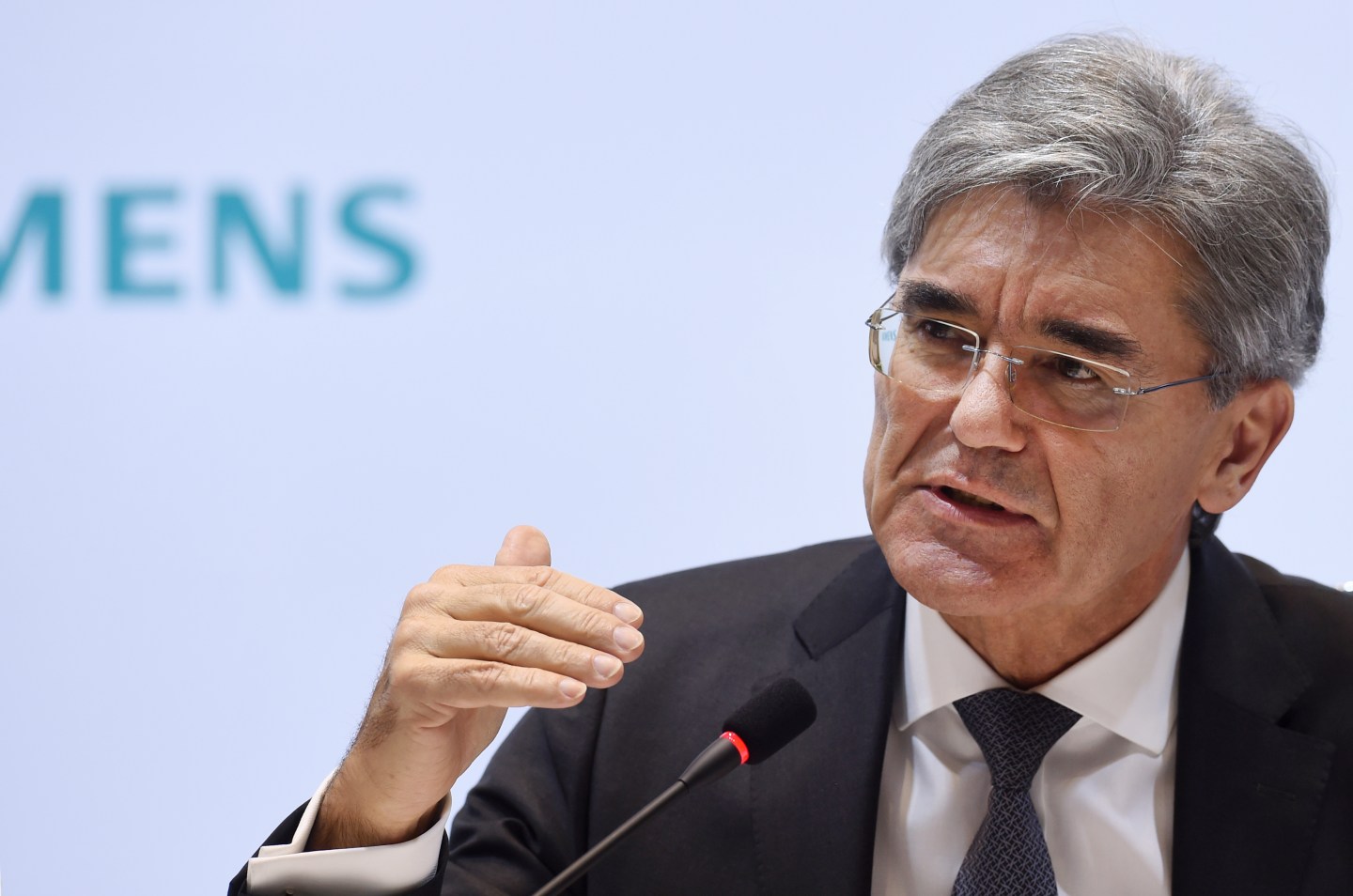 Joe Kaeser, CEO of German industrial giant Siemens, attends the annual results press conference in Munich, southern Germany, on November 10, 2016.