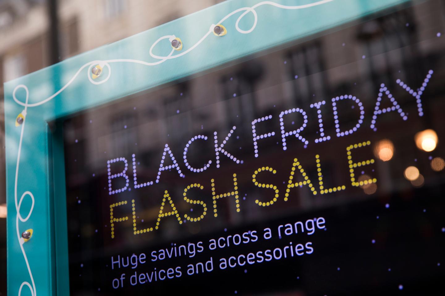 Shops In Oxford Street Prepare For Black Friday Shopping Event