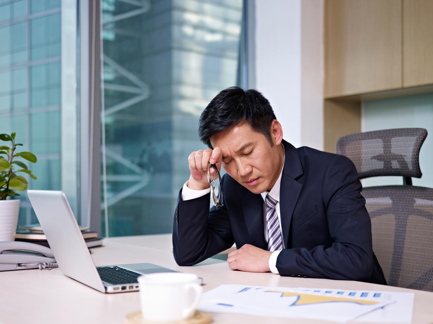 Asian businessman working on project