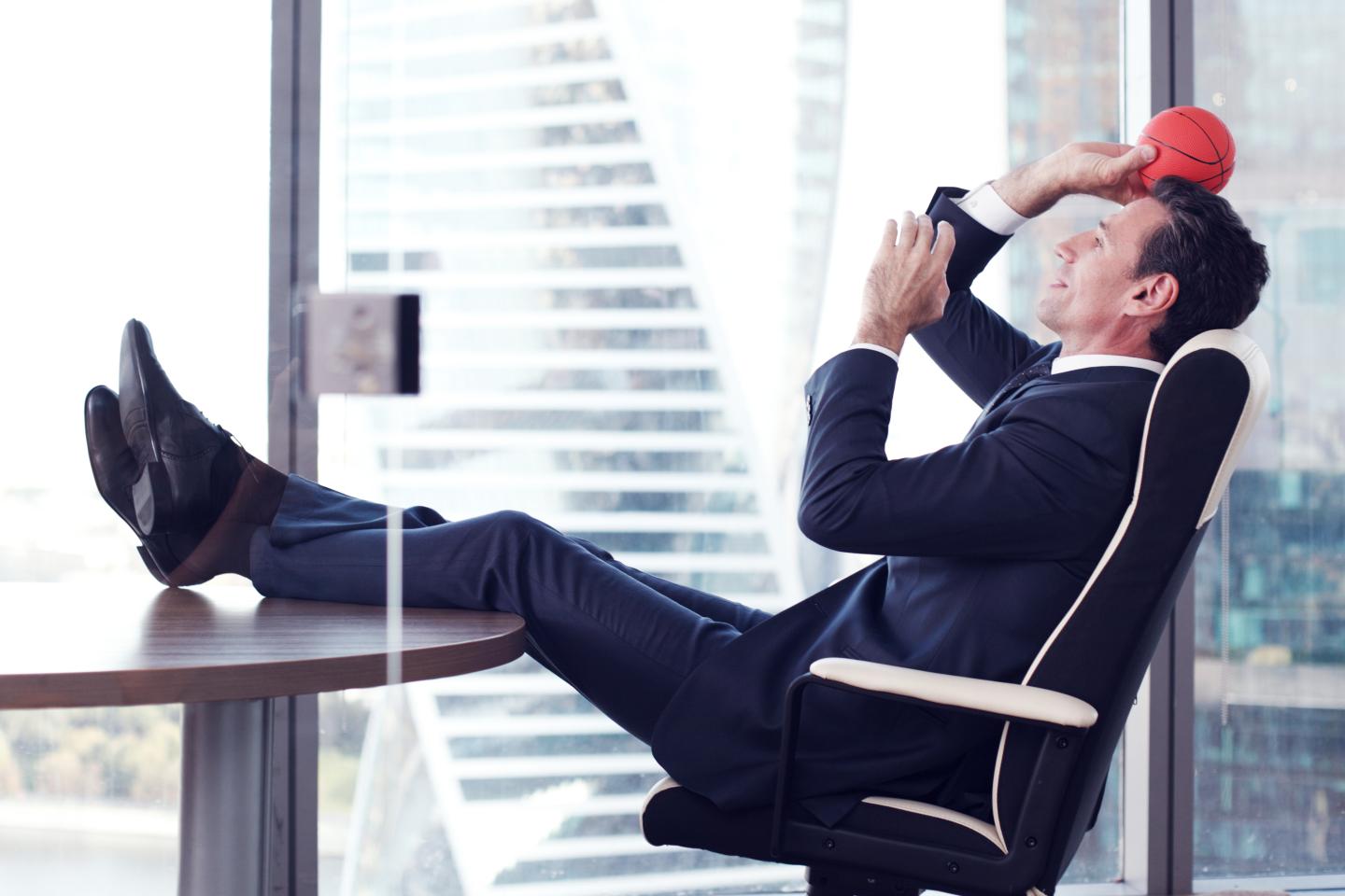Businessman with basketball