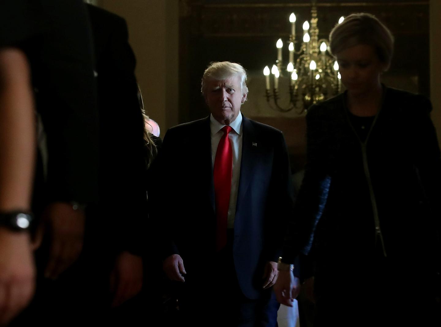 Mitch McConnell Meets With Trump And Pence On Capitol Hill