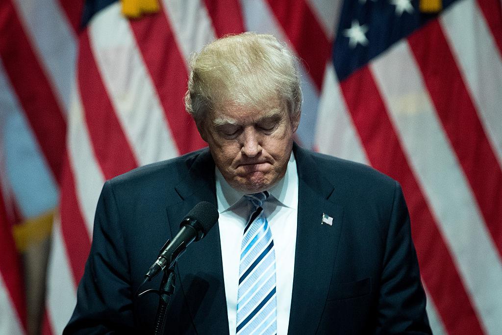 Donald Trump is pictured here at the Midtown Hotel on July 16, 2016 in New York City.