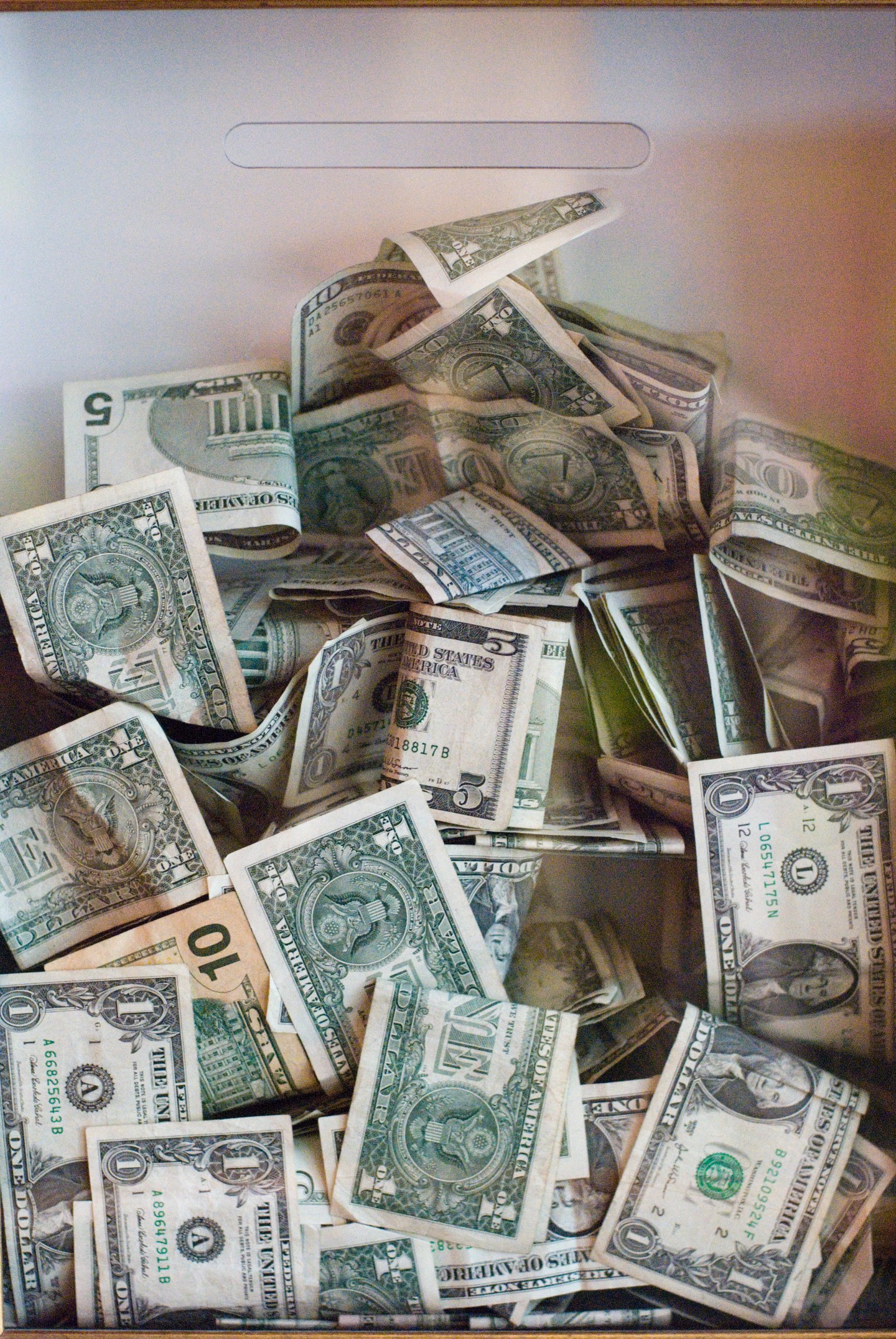 Donation Box Filled with Money