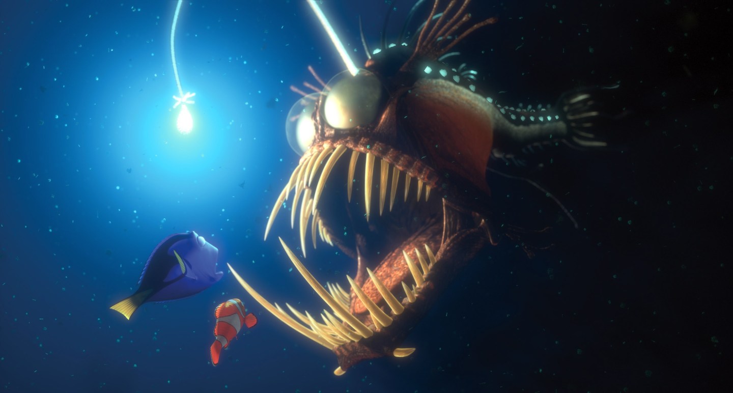 FINDING NEMO, Dory, Marlin, Angler fish, 2003, (c) Walt Disney/courtesy Everett Collection