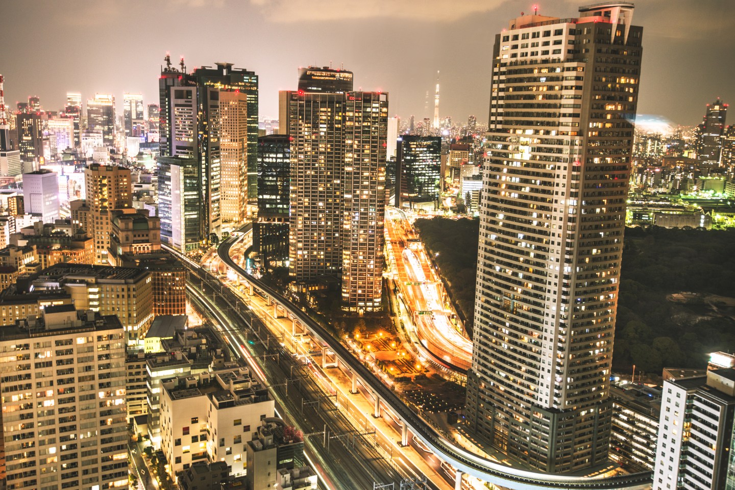 Tokyo skyline on the night