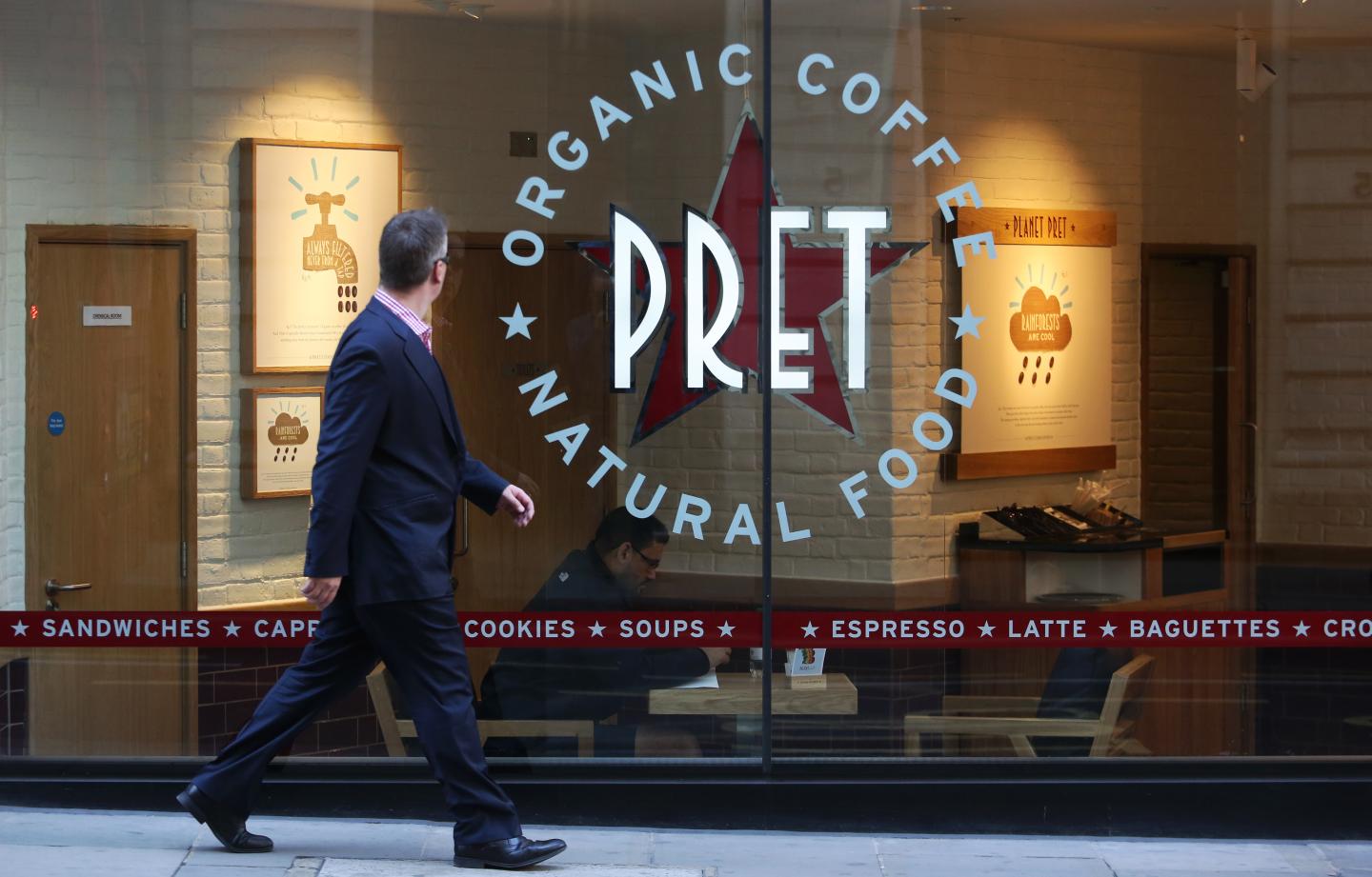 Retail Operations Inside A Pret A Manger Sandwich Store As Full Year Results Announced