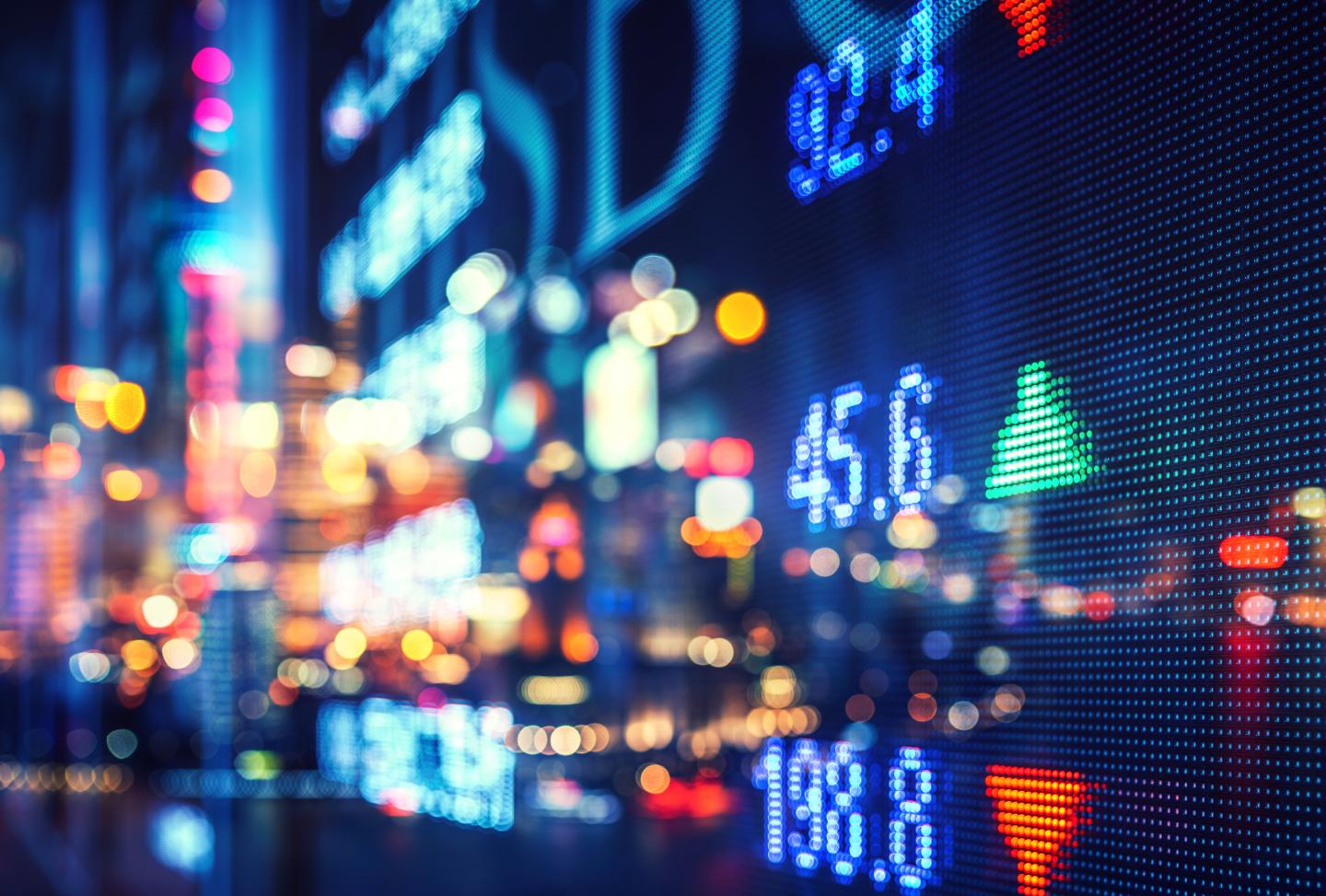 display stock market numbers and graph