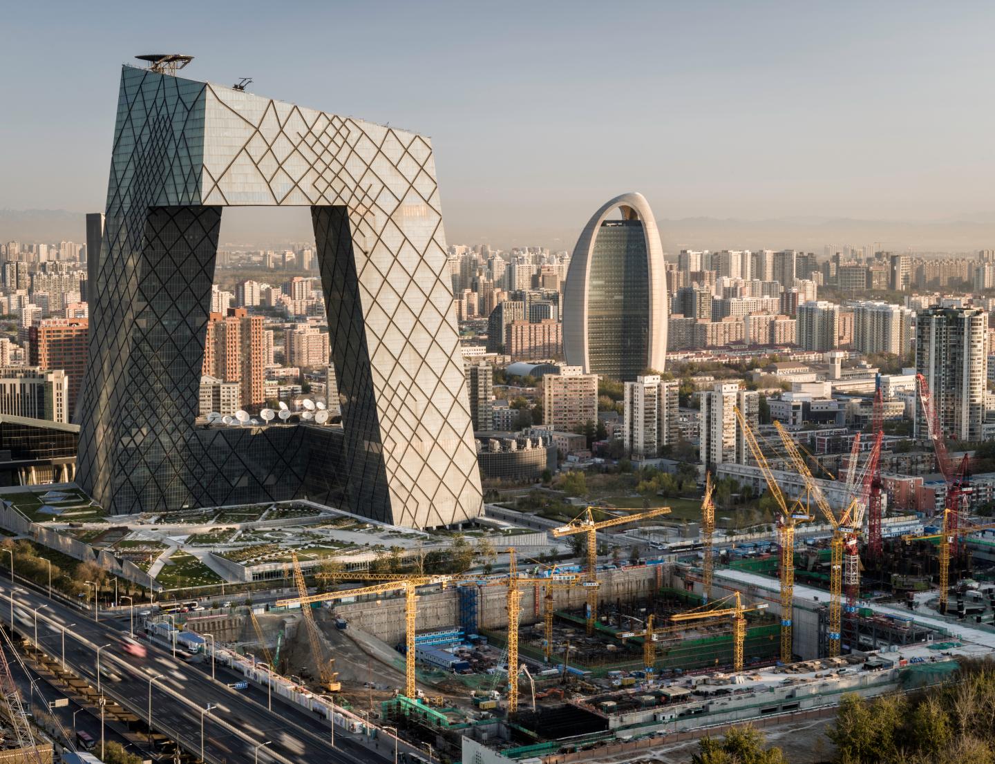 Beijing,CCTV tower and construction site