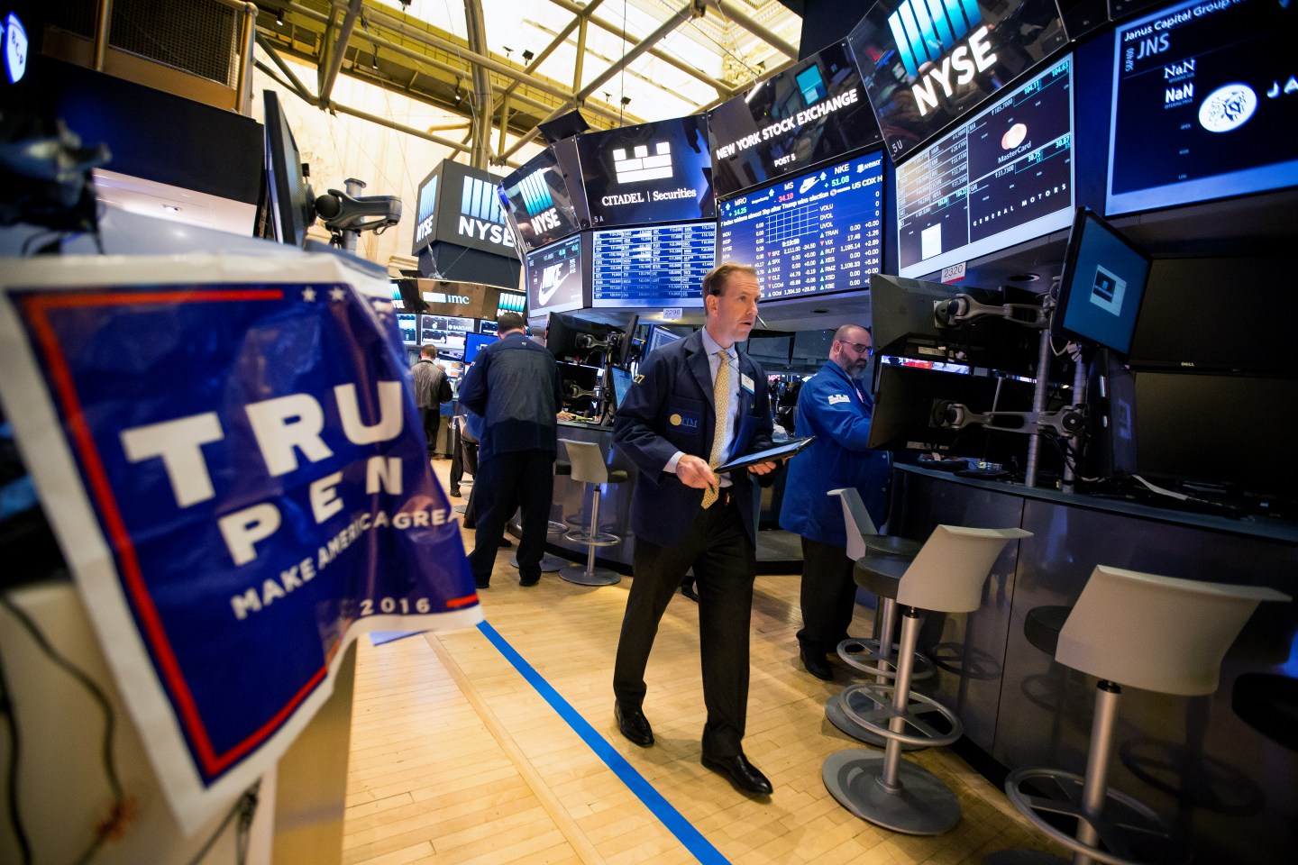 Trading On The Floor Of The NYSE The Day After Trump Defeats Clinton In Stunning Upset