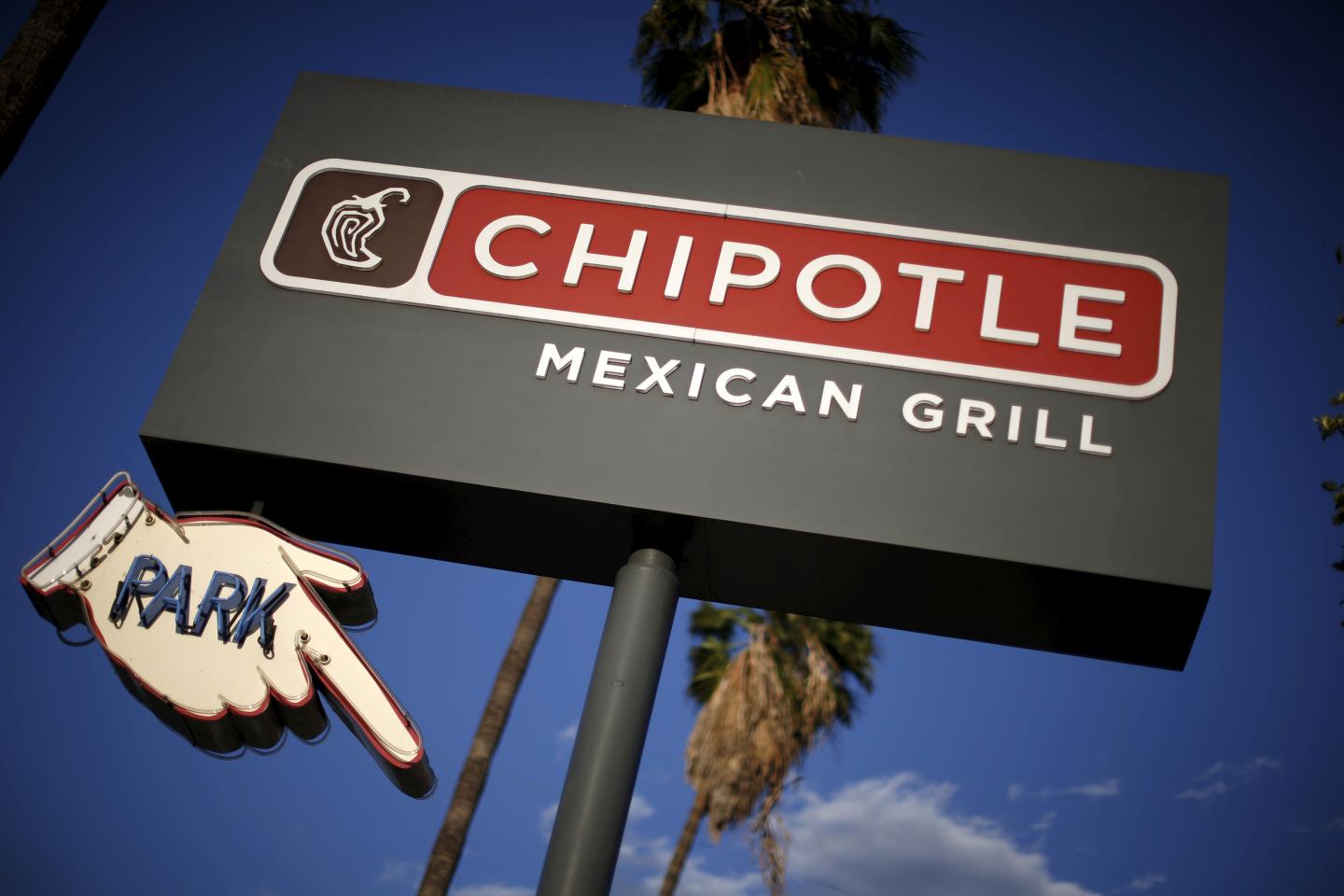 Signage for a Chipotle Mexican Grill is seen in Los Angeles