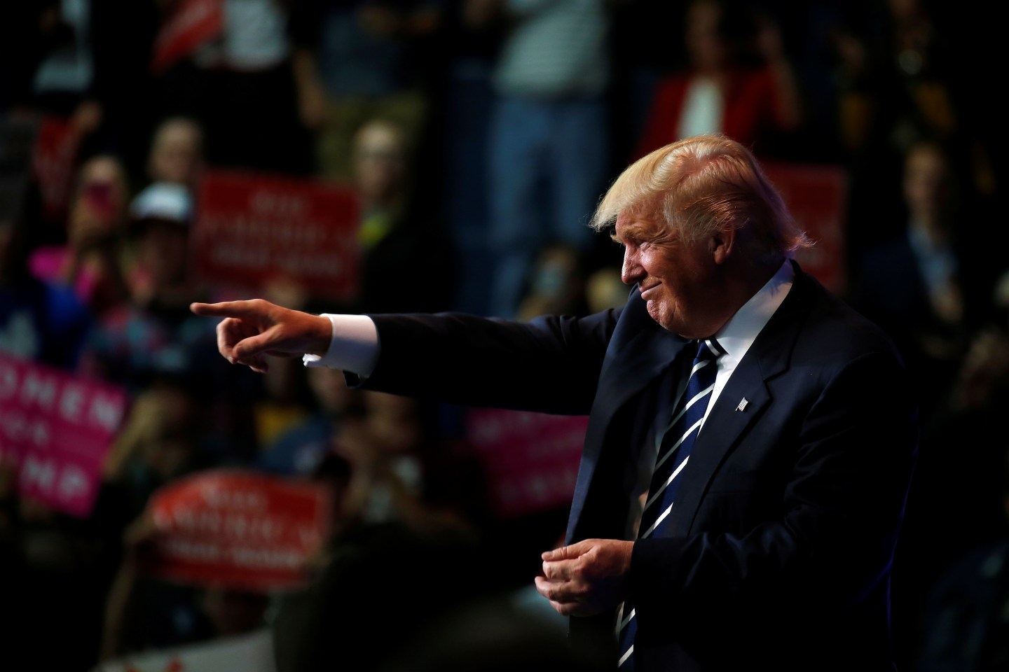 Republican presidential nominee Donald Trump holds a campaign event in Eau Claire