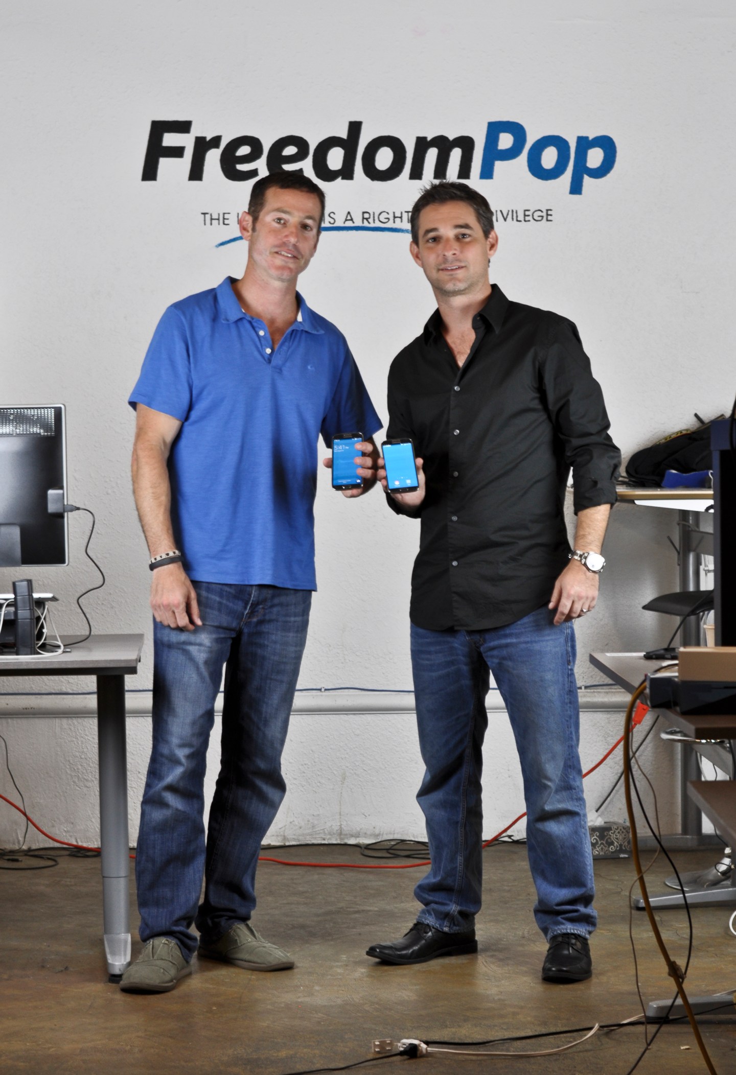 FreedomPop founders Stephen Stokols (L) and Steven Sesar.