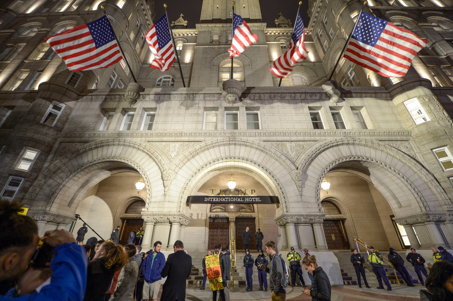 Demonstrators Protest Against Donald Trump Presidency In Washington, DC