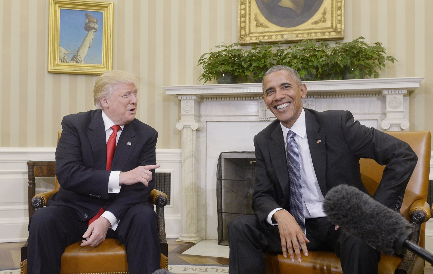 U.S. President Barack Obama meets with President-elect Donald Trump at the White House - DC