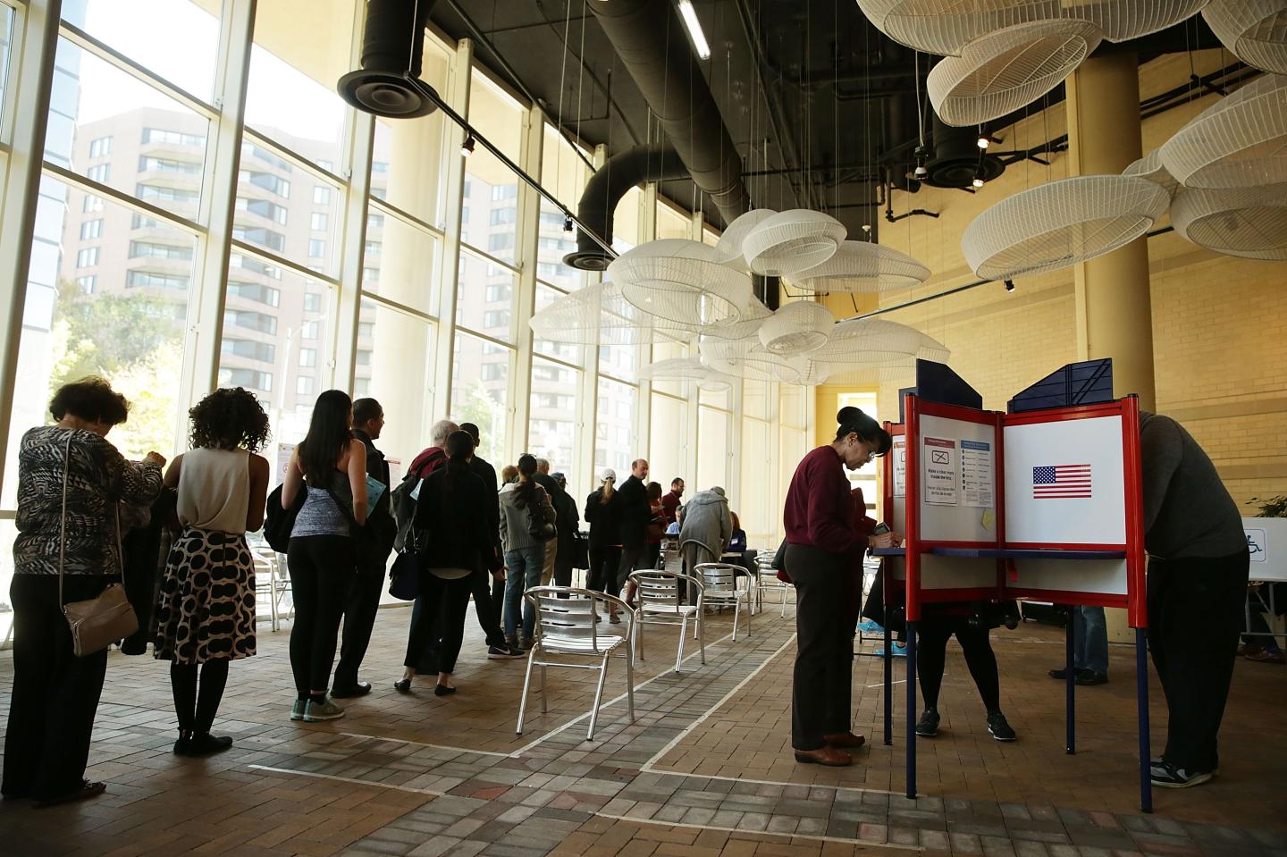 Nation Goes To The Polls In Contentious Presidential Election Between Hillary Clinton And Donald Trump