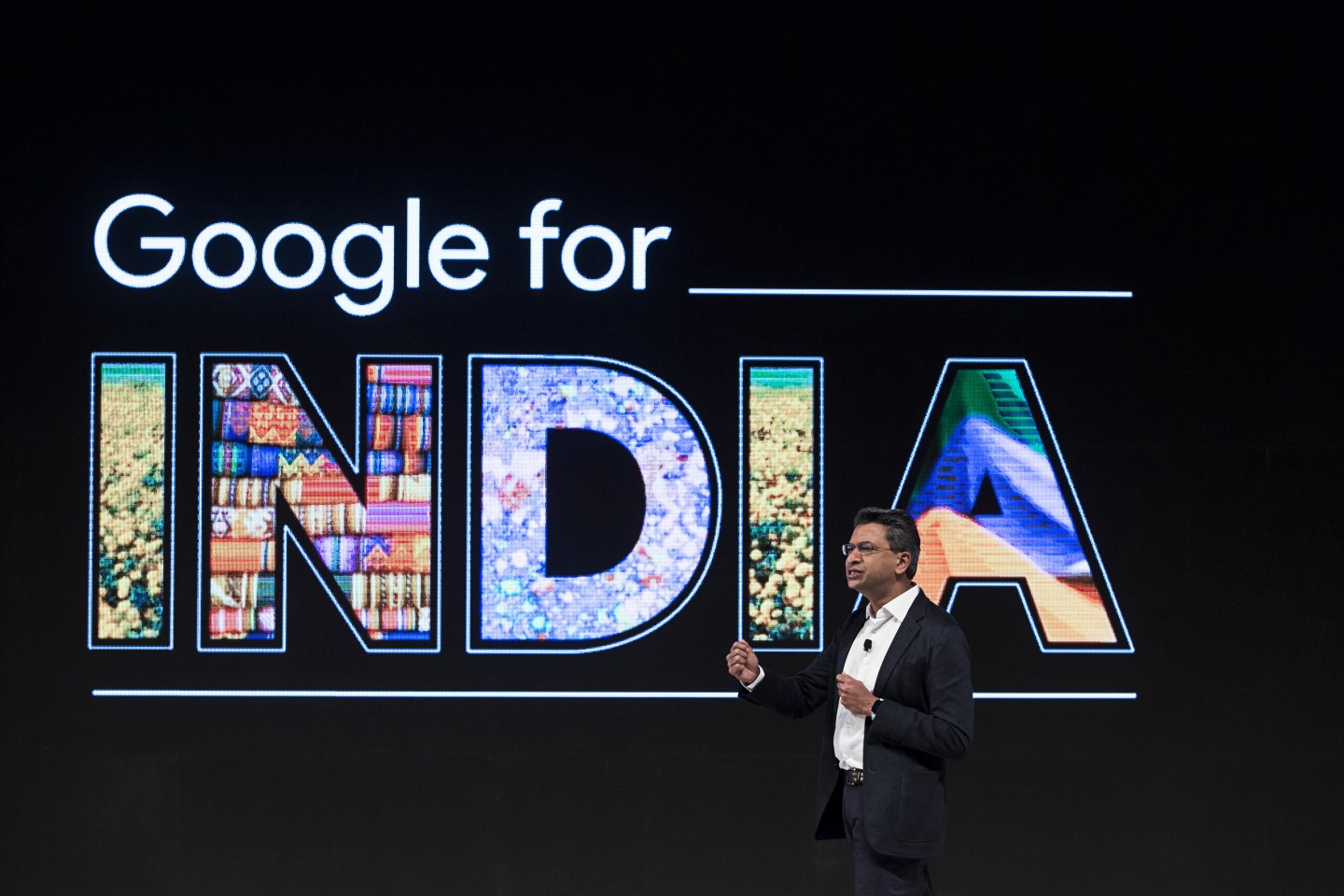 Rajan Anandan, vice president and managing director of South East Asia and India at Google Inc., speaks during the 'Google for India' event in New Delhi, India.