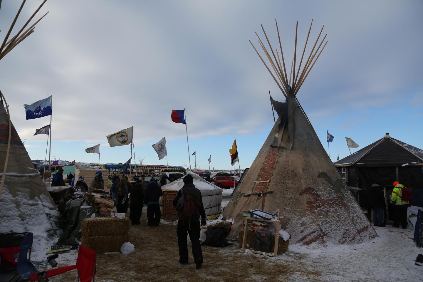 The Standing Rock camps during the protest of the Dakota Access Pipeline.