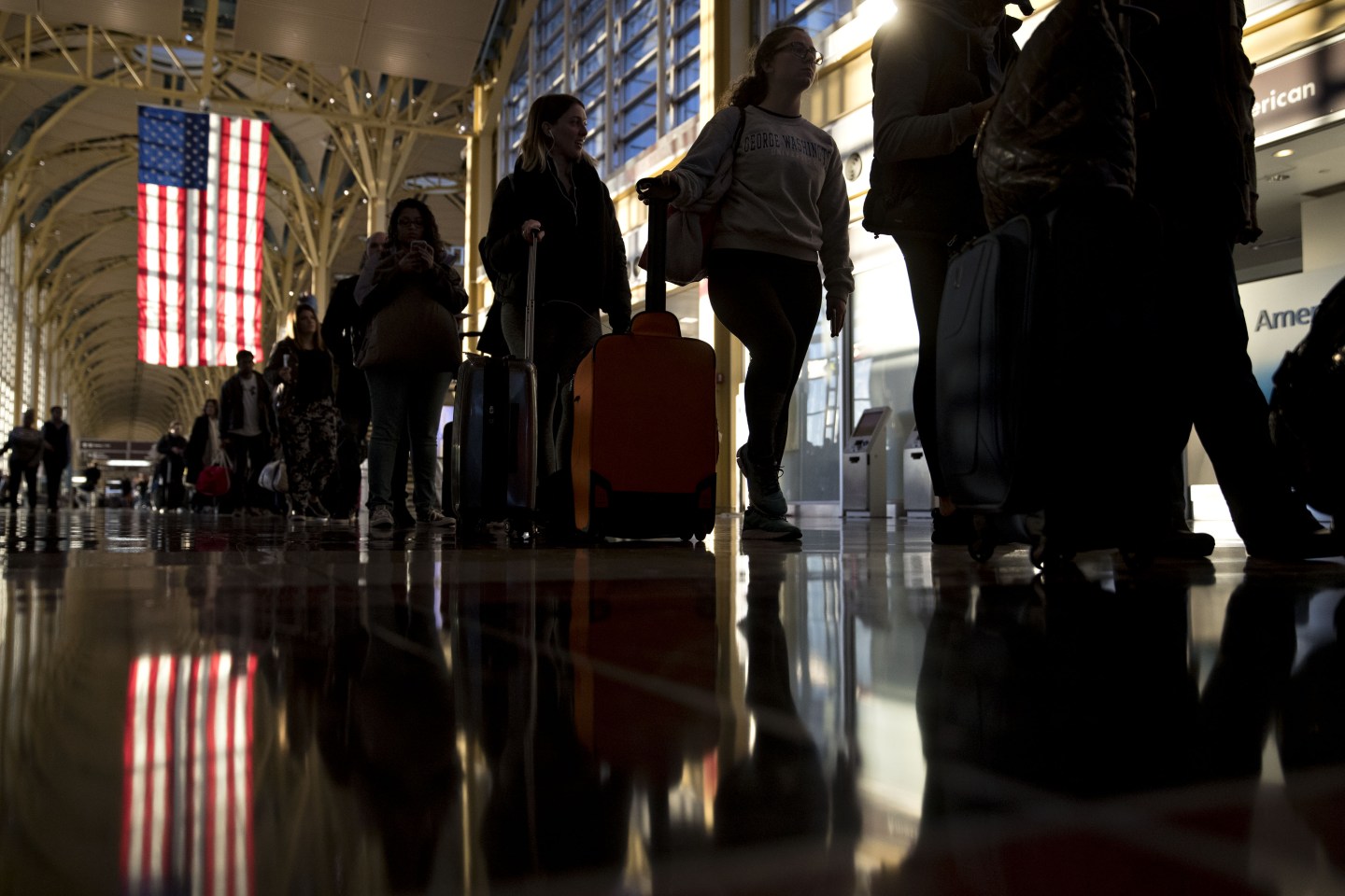 Travelers At Ronald Reagan Airport Ahead Of Thanksgiving Holiday