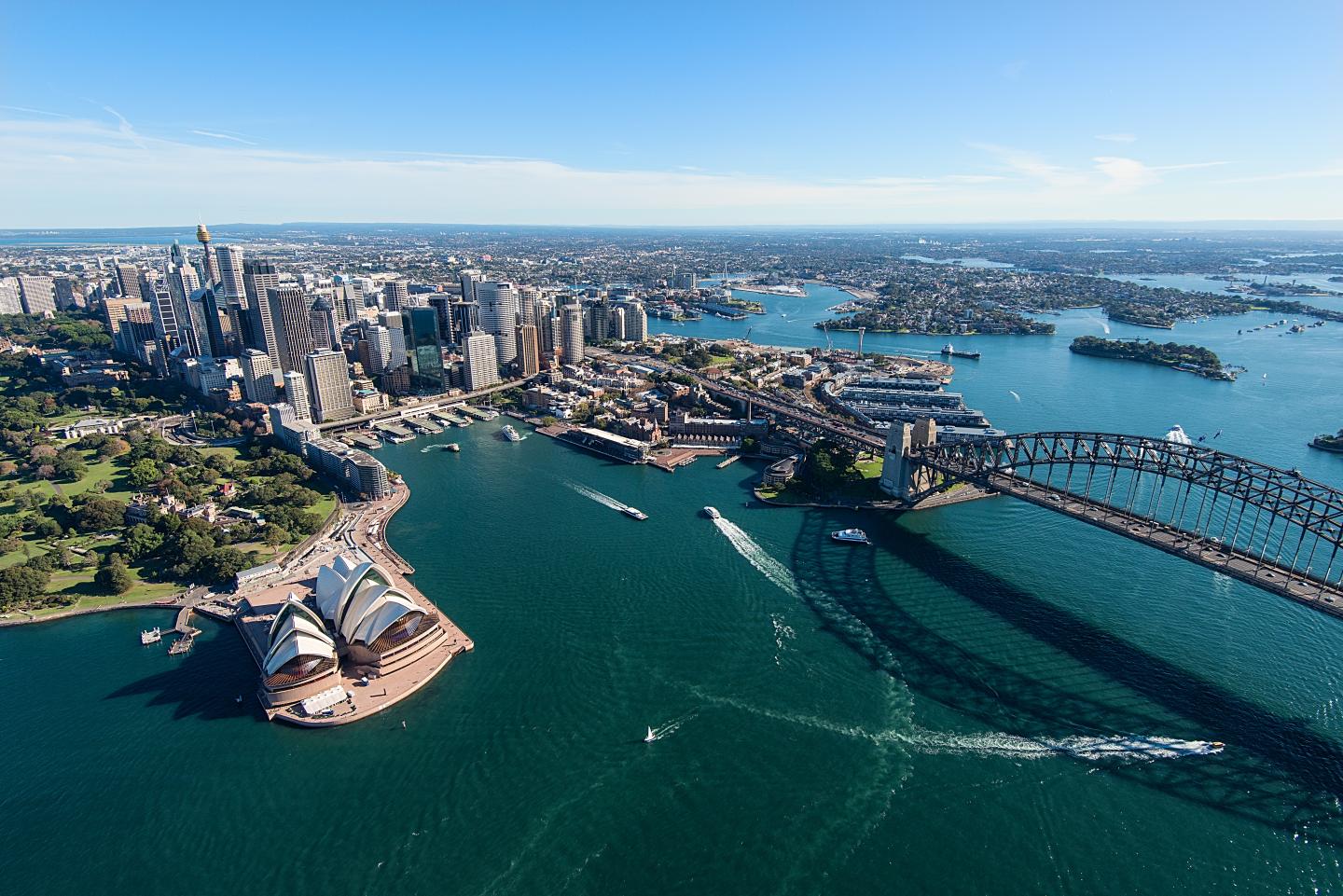 Aerial View of Sydney Harbor in Australia