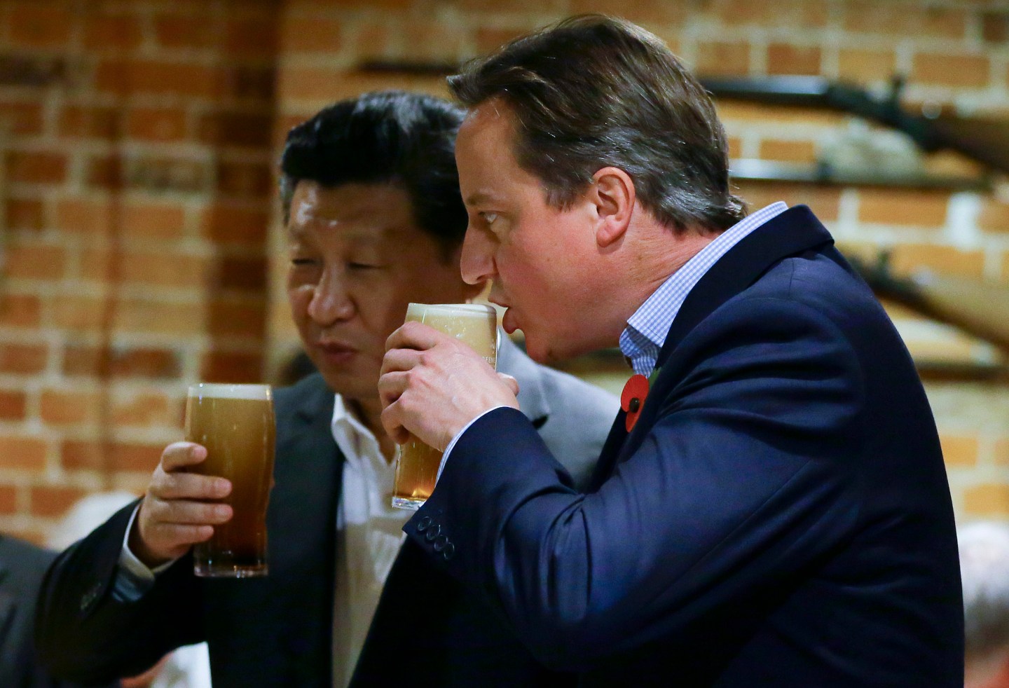 David Cameron And Chinese President Xi Jinping Visit Princes Risborough Pub