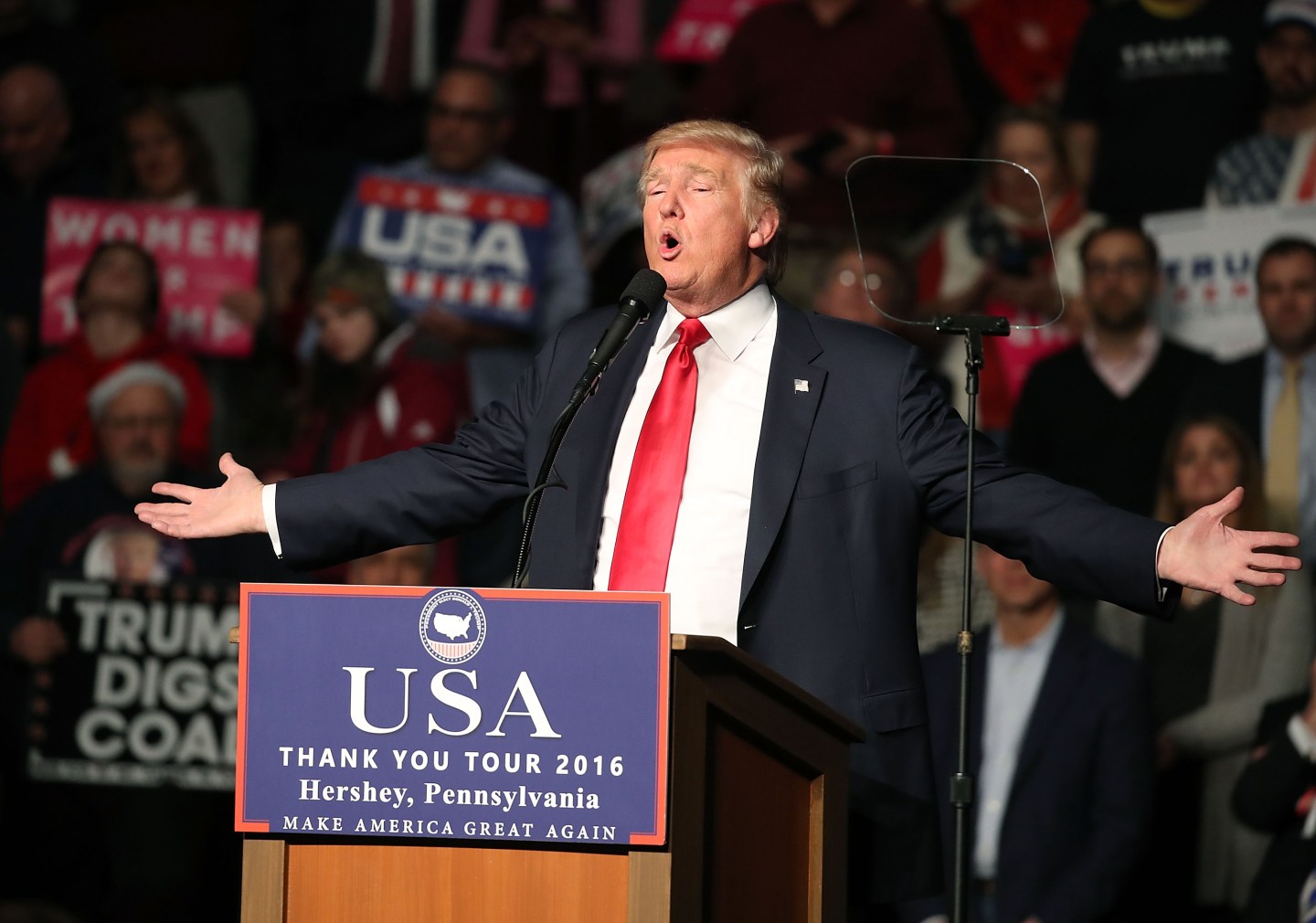 President Elect Donald Trump Holds Victory Rally In Pennsylvania