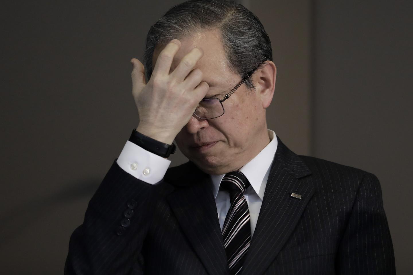 Toshiba Corp. President Satoshi Tsunakawa Speaks At News Conference As Company Drops on Reports of Nuclear Unit's $4.3 Billion Loss