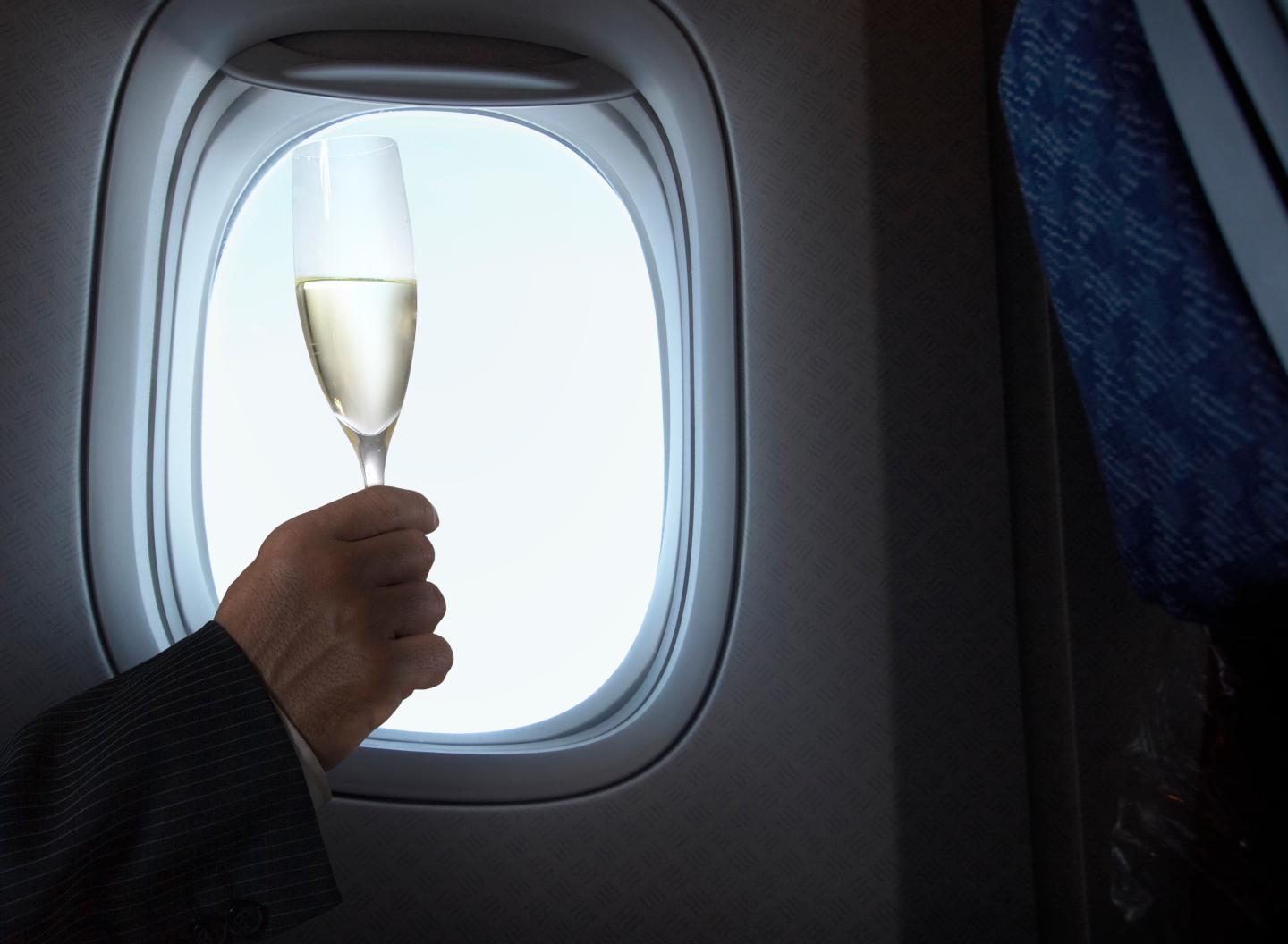 business man with champagne glass