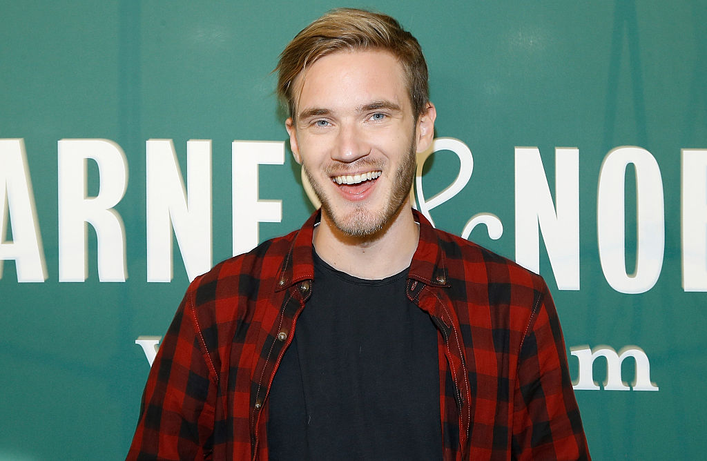 PewDiePie signs copies of his new book "This Book Loves You" at Barnes and Noble Union Square on Oct. 29, 2015 in New York City.