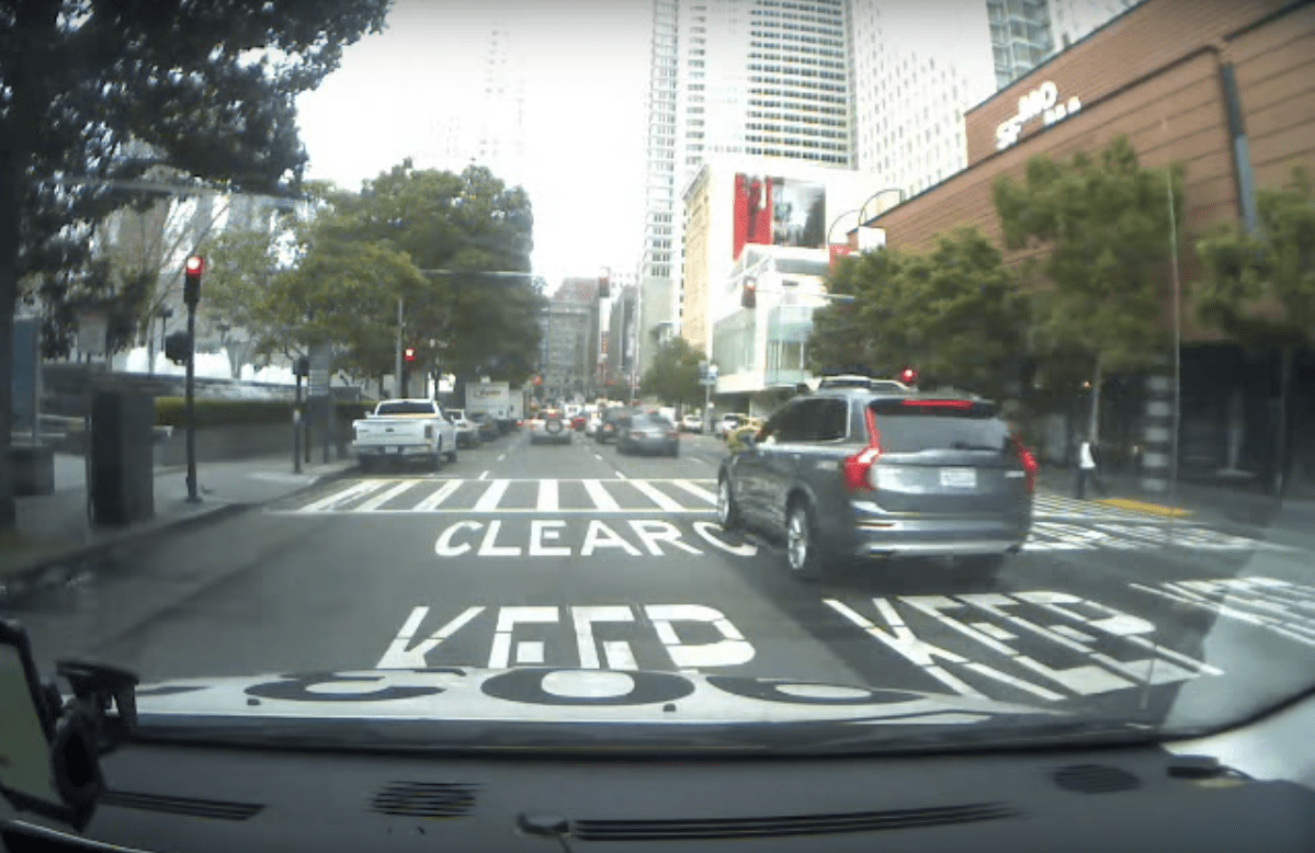 Uber Self-Driving Car San Francisco Red Light December 2016