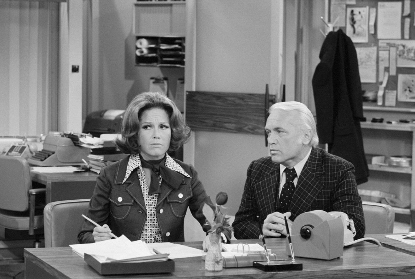 Mary &amp; Ted In A Still From 'Mary Tyler Moore'