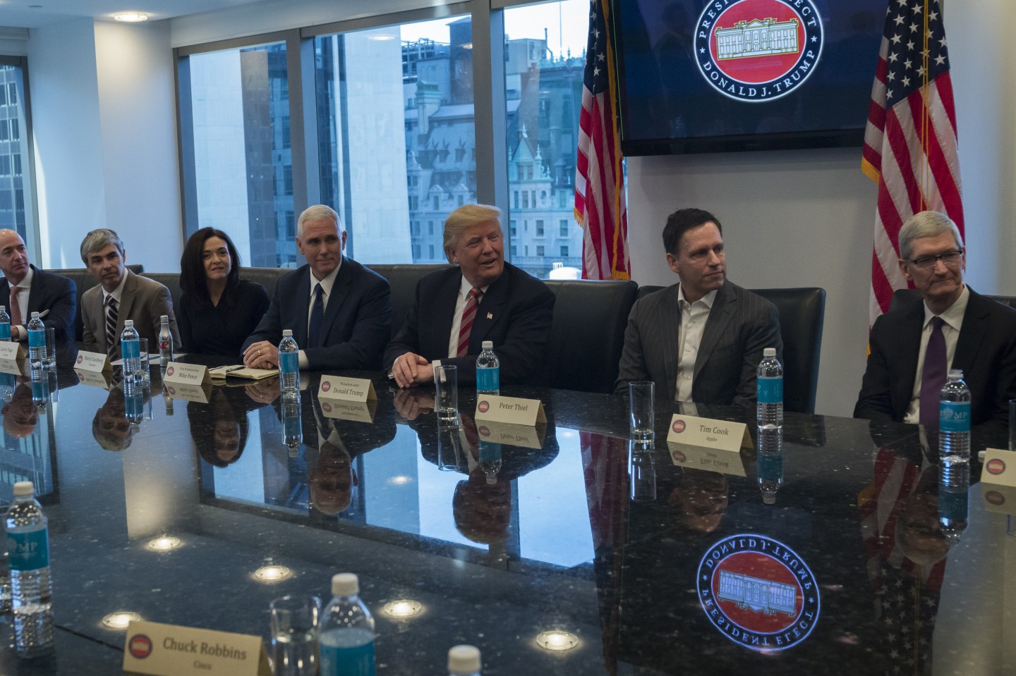 Political And Business Visitors At Trump Tower During President-Elect's Transition To The White House