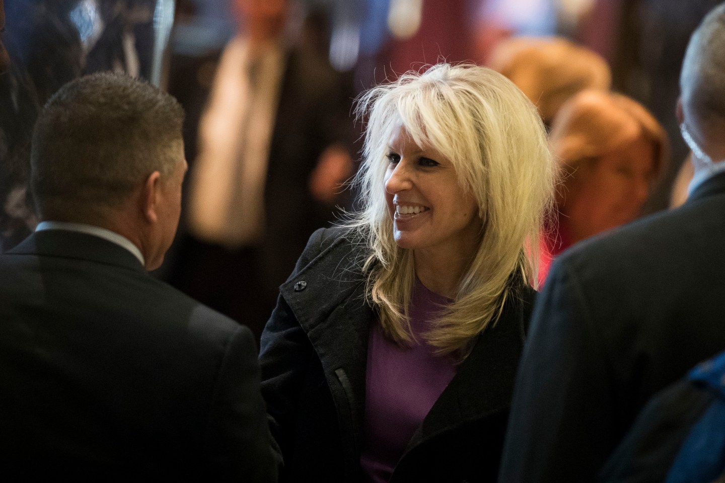 Monica Crowley departs Trump Tower on December 15, 2016 in New York City.