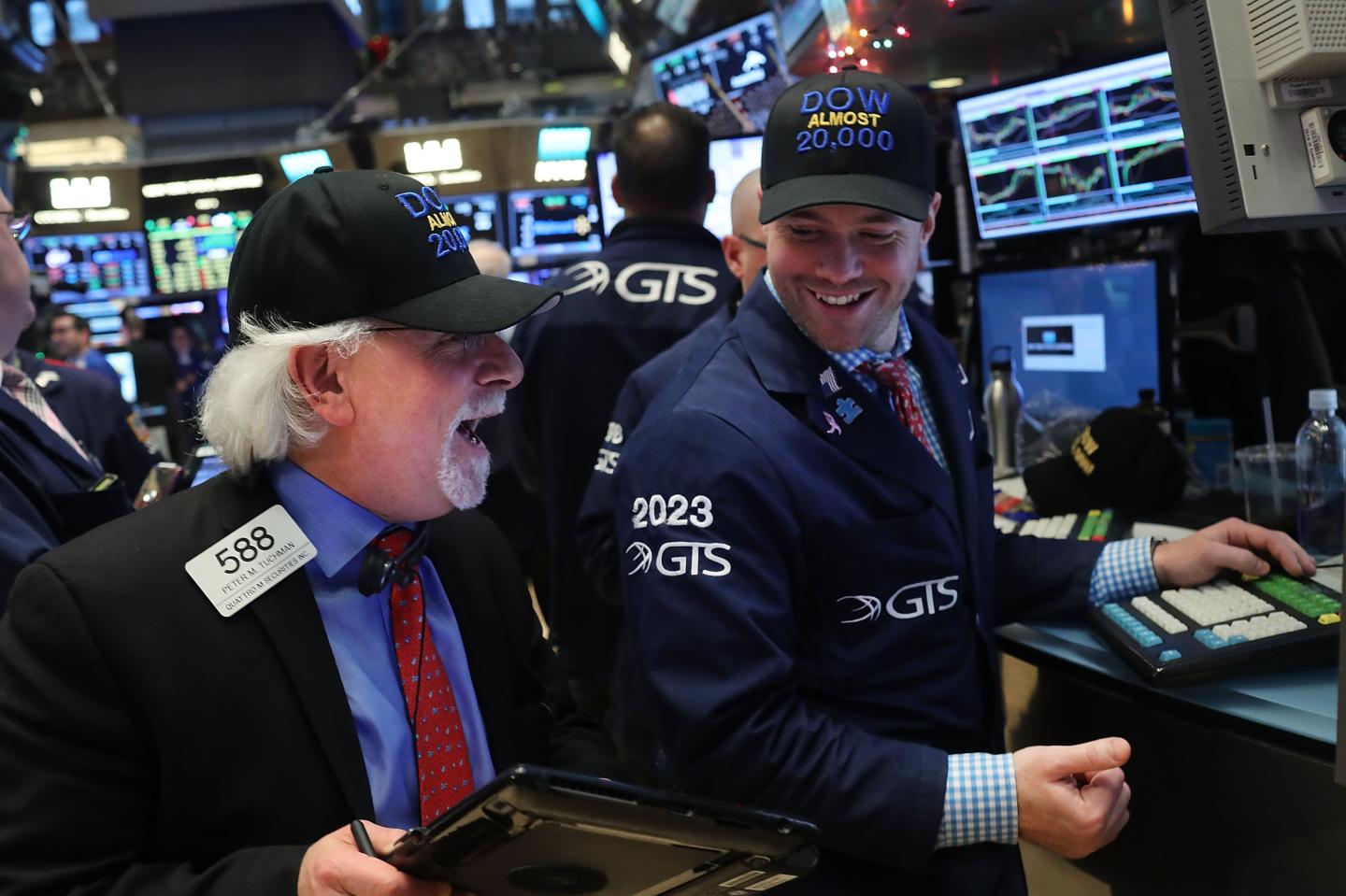 Dow Hovers Near Record 20,000 Mark