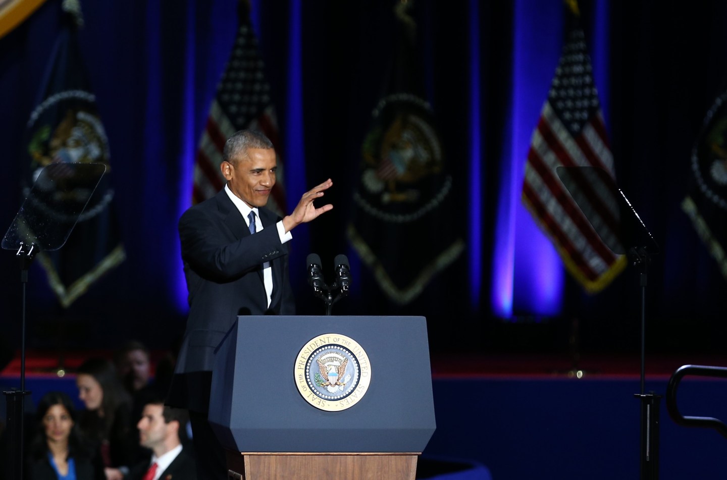 US President Barack Obama delivers his farewell address