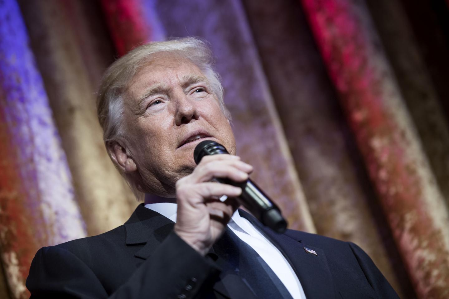 U.S. President Elect Donald Trump Delivers Remarks At The Chairman's Global Dinner During Transition To The White House
